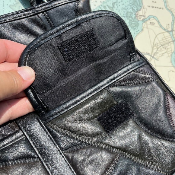 Vintage Black Leather Patchwork Purse - Picture 3 of 5